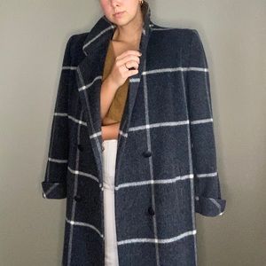 Plaid Wool Winter Coat